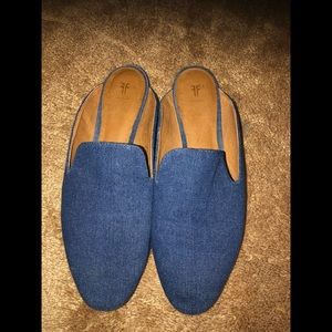 Frye denim slides